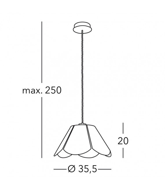 Lámpara colgante Bloom 1 bombilla 150cm