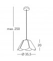 Bloom pendant light 1 bulb 150cm