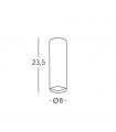 Spot Downlight Copper Tube 1 bulb 23.5cm