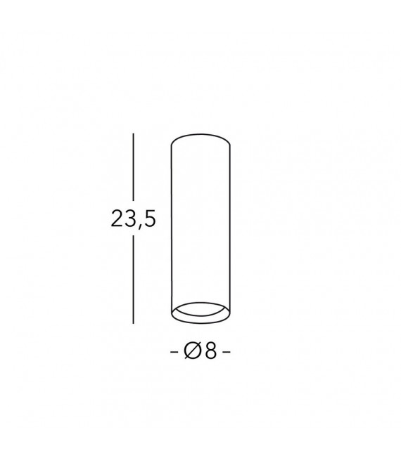 Foco Downlight Tubo Cobre 1 bombilla 23,5cm
