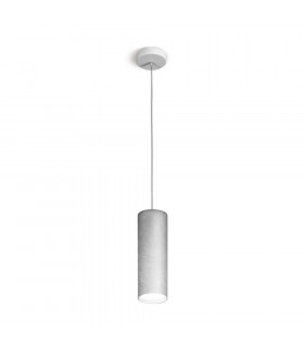 Silver Tube designer pendant light 1 bulb 23.5cm