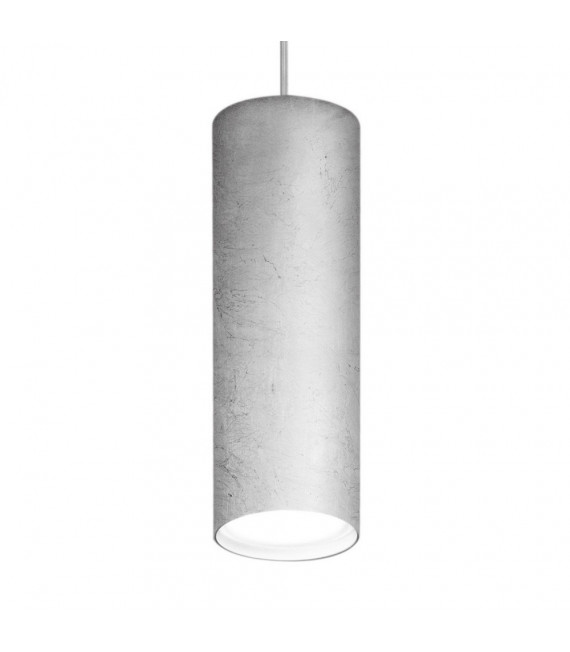 Silver Tube designer pendant light 1 bulb 23.5cm