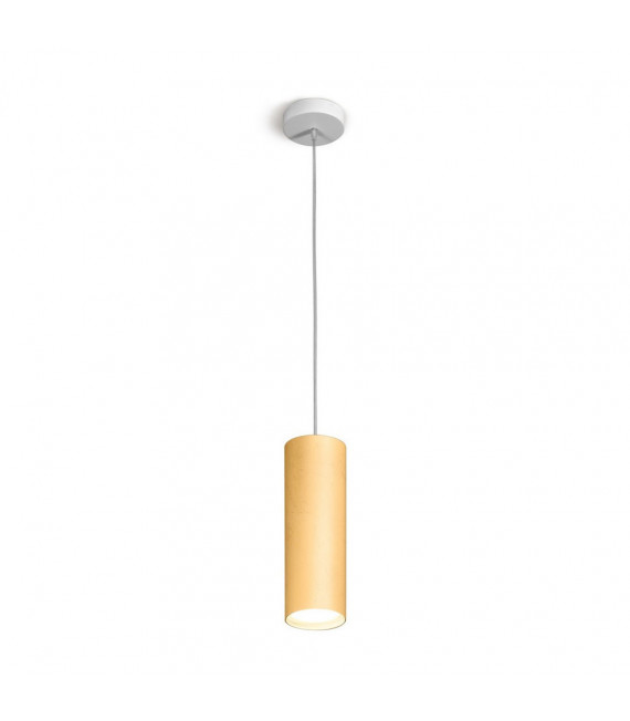 Lámpara colgante de diseño Gold Tube 1 bombilla 23,5cm