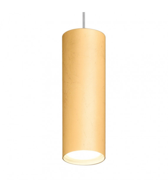 Lámpara colgante de diseño Gold Tube 1 bombilla 23,5cm