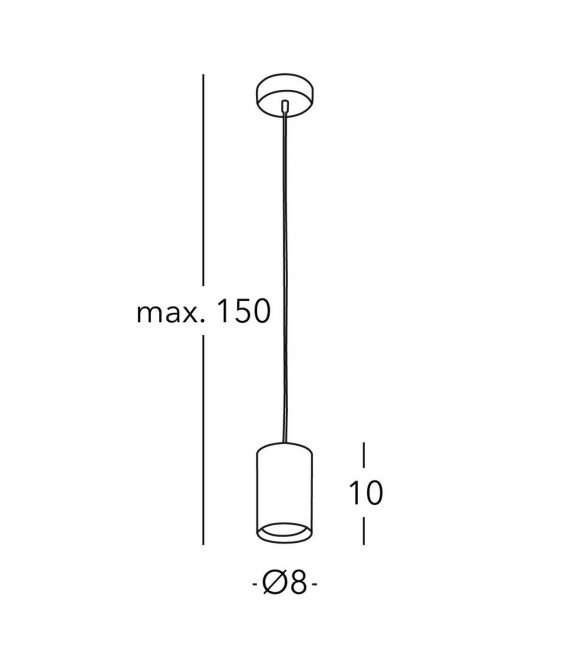 Suspension design Tube Argent 1 ampoule 1cm