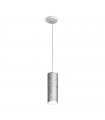 Silver Tube designer pendant light 1 bulb 23.5cm