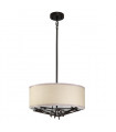 Taiko pendant light Steel, linen Aged bronze 3 bulbs 23.7cm