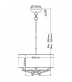 Suspension Taiko Acier,lin Bronze vieilli 3 ampoules 23,7cm
