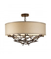 Taiko pendant light Steel, linen Aged bronze 4 bulbs 29.7cm