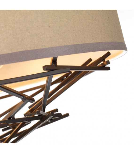 Taiko pendant light Steel, linen Aged bronze 4 bulbs 29.7cm