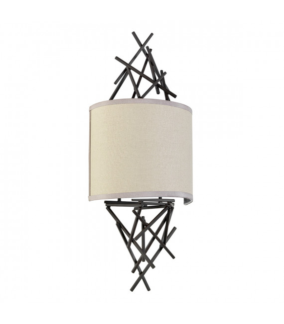 Applique murale Taiko Lin,acier Bronze vieilli 2 ampoules 60,2cm