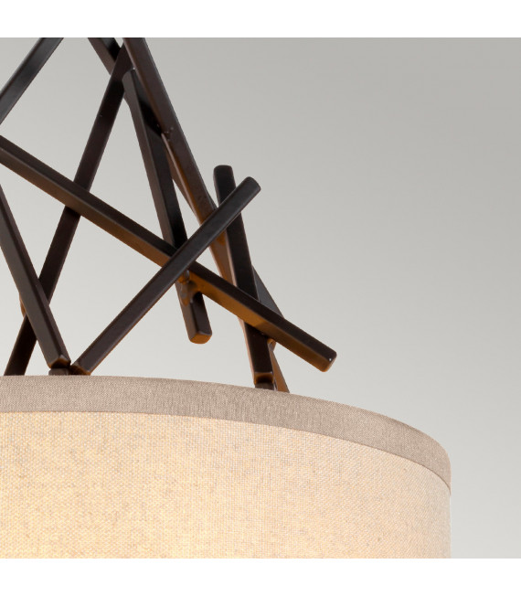 Taiko Lin Wandleuchte, gealterter Bronzestahl 2 Glühbirnen 60,2 cm