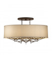 Taiko Lin pendant, aged bronze steel, 5 bulbs, 40.6 cm