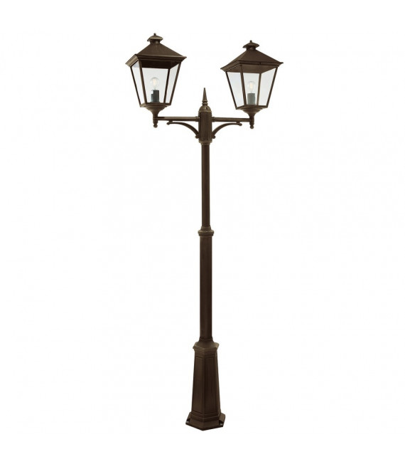 Lampadaire de jardin Turin Aluminium moulé Noir 2 ampoules 191cm