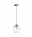 Tiber pendant lamp Steel, twisted optical glass Polished nickel 1 bulb 23.7cm