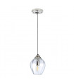 Tiber pendant lamp Steel, twisted optical glass Polished nickel 1 bulb 23.7cm