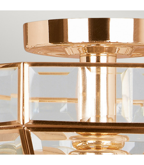 Plafón Old Rose gold 2 bombillas 23cm