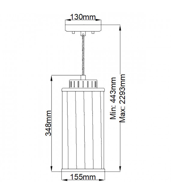 Suspension design Reno Verre,acier Nickel poli 1 ampoule 34,8cm