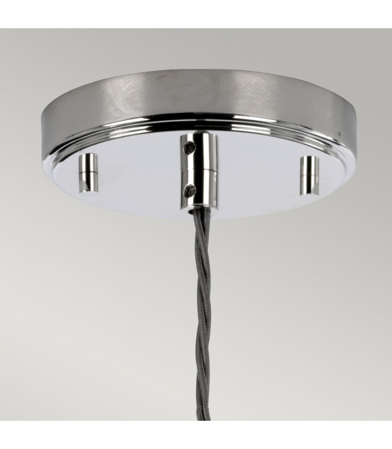 Designer-Pendelleuchte Sola Steel, transparent Serie Kopfglas Nickel poliert 1-flammig 26,8cm