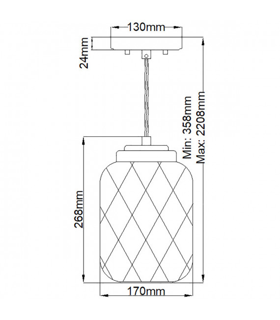 Lampada a sospensione di design Sola Acciaio, serie trasparente testa vetro Nichel lucido 1 lampadina 26,8cm