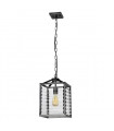 Suspension lanterne Louvre Verre transparent,acier Bronze 1 ampoule 38,6cm