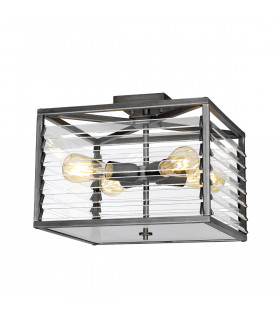 Deckenleuchte Louvre Steel, Bronzeglas 4-flammig 31,4cm