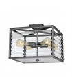 Ceiling light Louvre Steel, bronze glass 4 bulbs 31.4cm