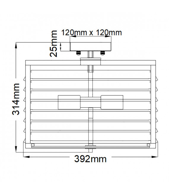 Plafonnier Louvre Acier,verre Bronze 4 ampoules 31,4cm