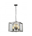 Suspension lanterne Louvre Acier,verre Bronze 4 ampoules 40,7cm