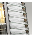 Louvre steel, bronze glass 4-bulb 40.7cm lantern pendant light