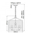 Suspension lanterne Louvre Acier,verre Bronze 4 ampoules 40,7cm
