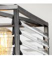 Louvre steel, bronze glass 6-bulb 40.2cm lantern pendant light