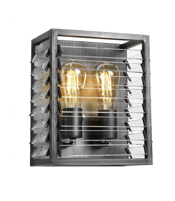 Applique murale Louvre Acier,verre Bronze 2 ampoules 28,8cm