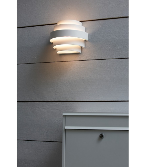 Aplique jardín Etage Aluminio blanco 2 bombillas 15cm