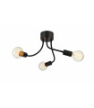 Plafonnier Medusa Métal Noir 3 ampoules 44cm