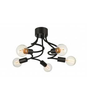 Medusa Black Metal ceiling light 5 bulbs 21cm
