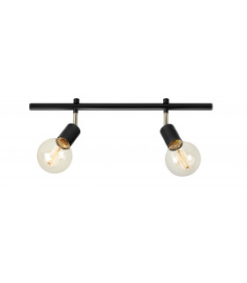 Faretto Espandi metallo nero 2 lampadine 15,5 cm