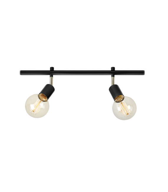 Faretto Espandi metallo nero 2 lampadine 15,5 cm