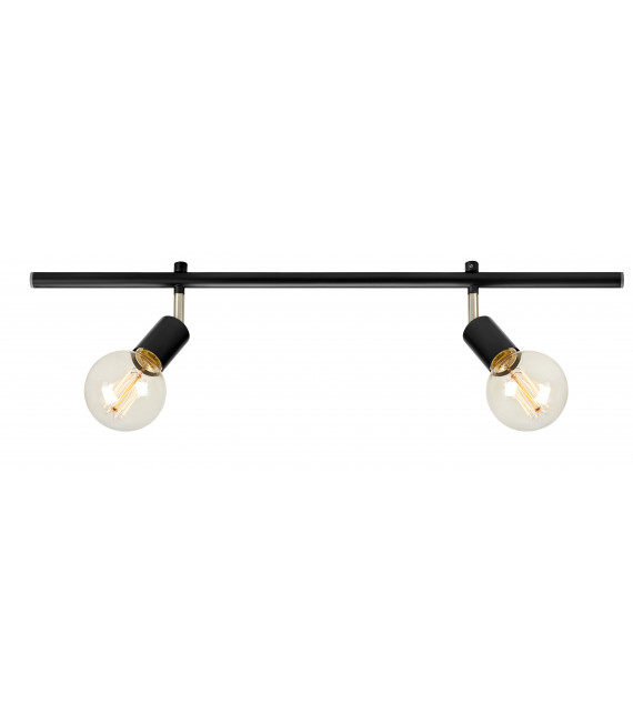 Spot Expand Métal Noir 2 ampoules 15,5cm