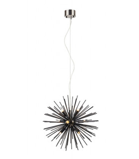 Sun pendant lamp Black metal 9 bulbs 190cm