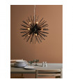 Sun pendant lamp Black metal 9 bulbs 190cm