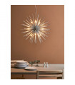 Suspension Soleil Métal Argent 9 ampoules 190cm
