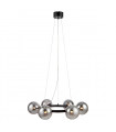 Suspension Circle Métal Noir 6 ampoules 15cm