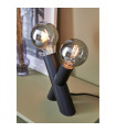 Lampe de table Simul Métal Noir 2 ampoules 18cm