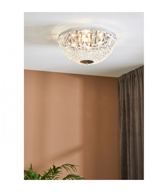 Plafón de diseño Madeleine Metal Cromo 4 bombillas 25cm