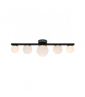 Plafoniera Puro Black Metal 5 lampadine 16cm