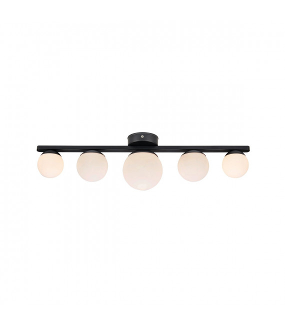Plafón Puro Metal Negro 5 bombillas 16cm