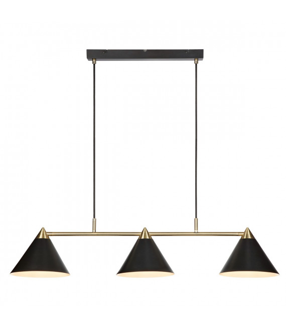 Suspension Klint Métal Noir 3 ampoules 21cm
