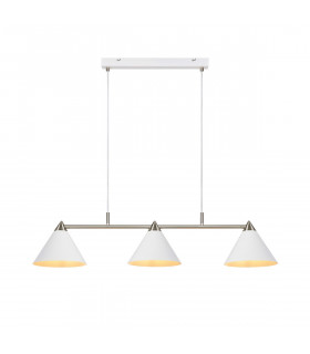 Suspension Klint Métal blanc 3 ampoules 21cm