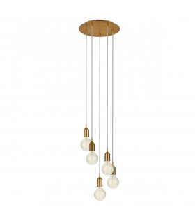 Lampada a sospensione Bronx Metal Bronze 5 lampadine 166cm